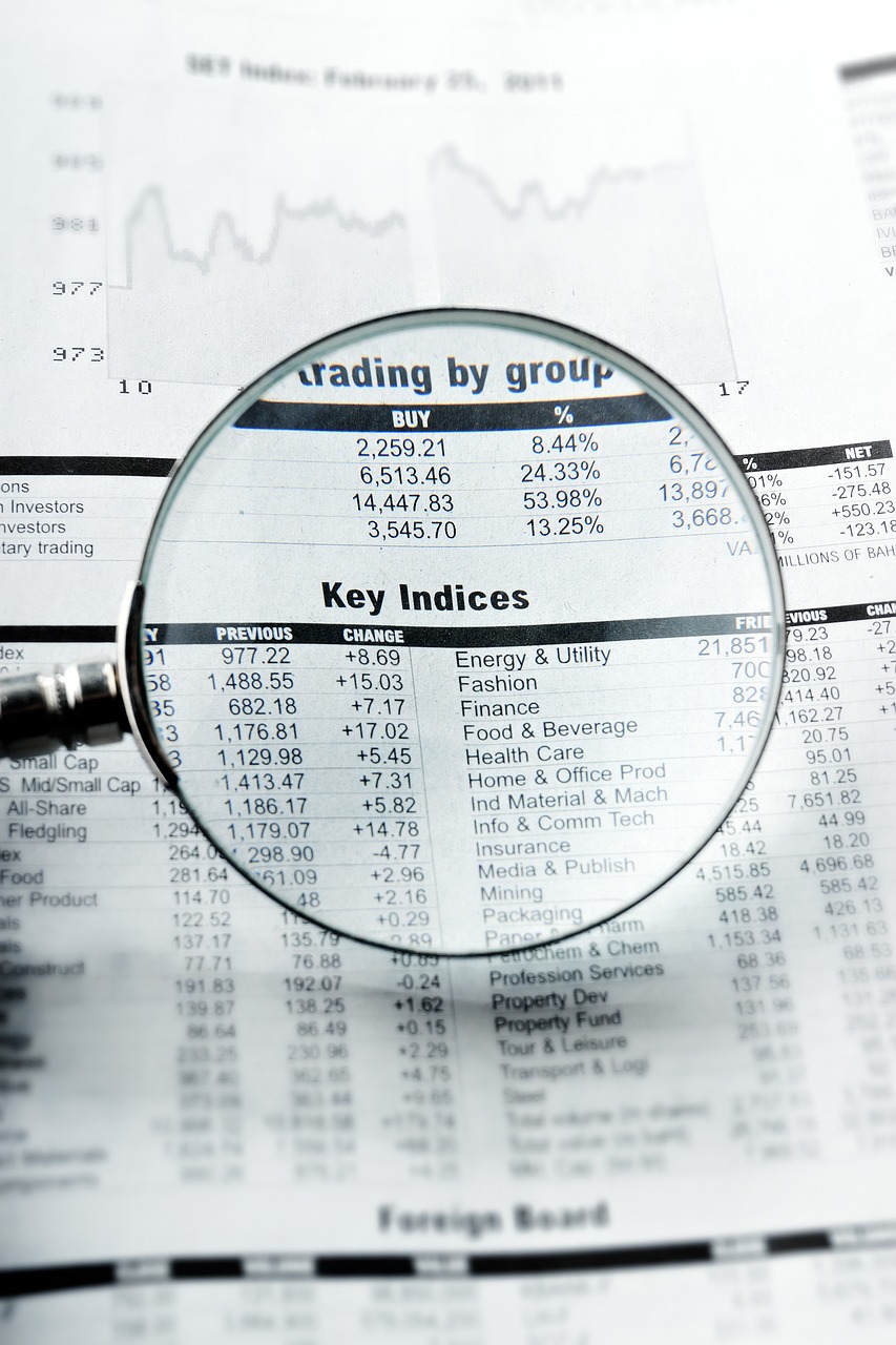 financial newspaper page, newspaper, analyzing
